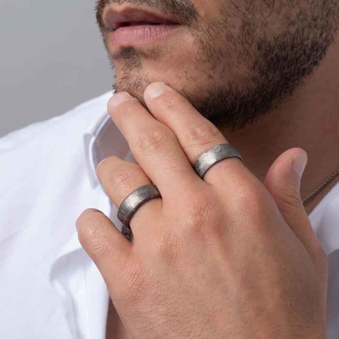 BAGUE EN TITANE GIVRE | BIJOUX INOX CANADA