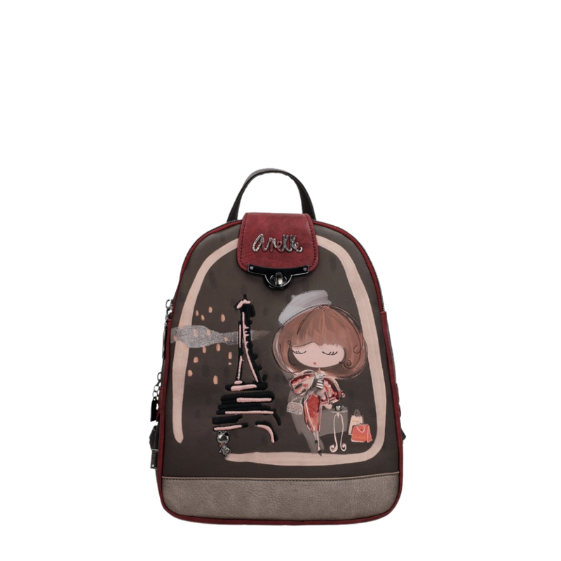 Sac à dos 3 compartiments Mademoiselle noir - Anekke