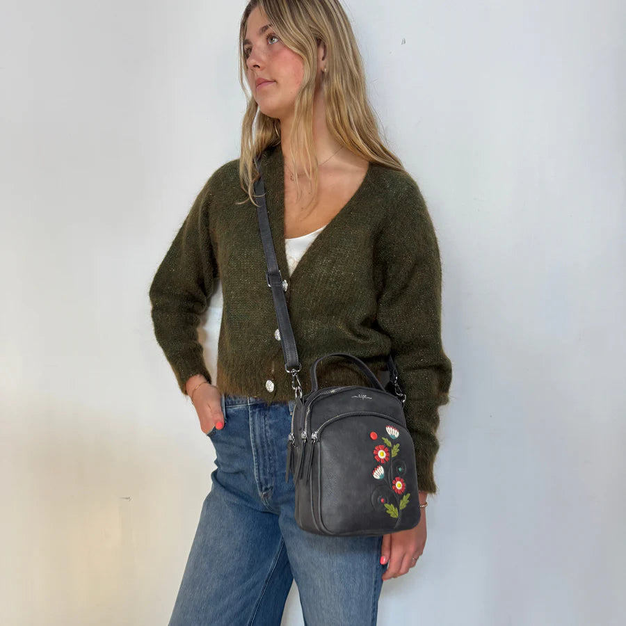 SAC A BANDOULIERE FLORA GRIS - ESPE