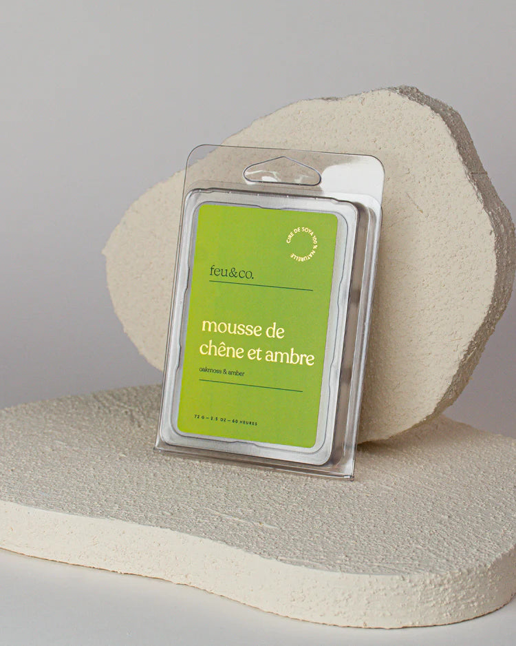 CUBES DE CIRE MOUSSE DE CHENE ET AMBRE - FEU & CO