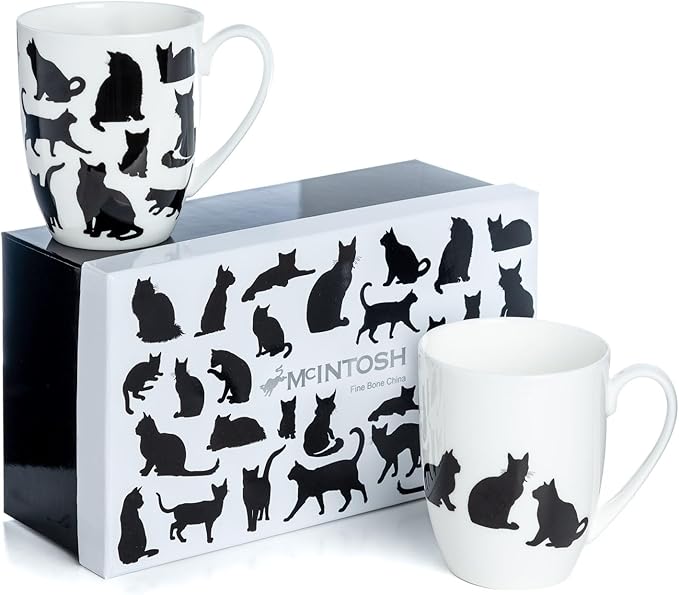 ENSEMBLE 2 TASSES SILHOUETTES CHATS MCINTOSH