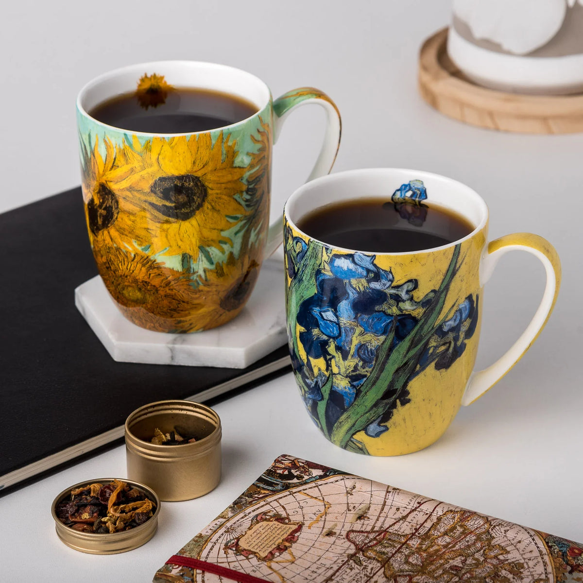 ENSEMBLE 2 TASSES VAN GOGH FLEURS MCINTOSH