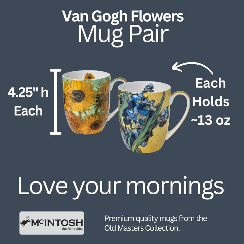 ENSEMBLE 2 TASSES VAN GOGH FLEURS MCINTOSH