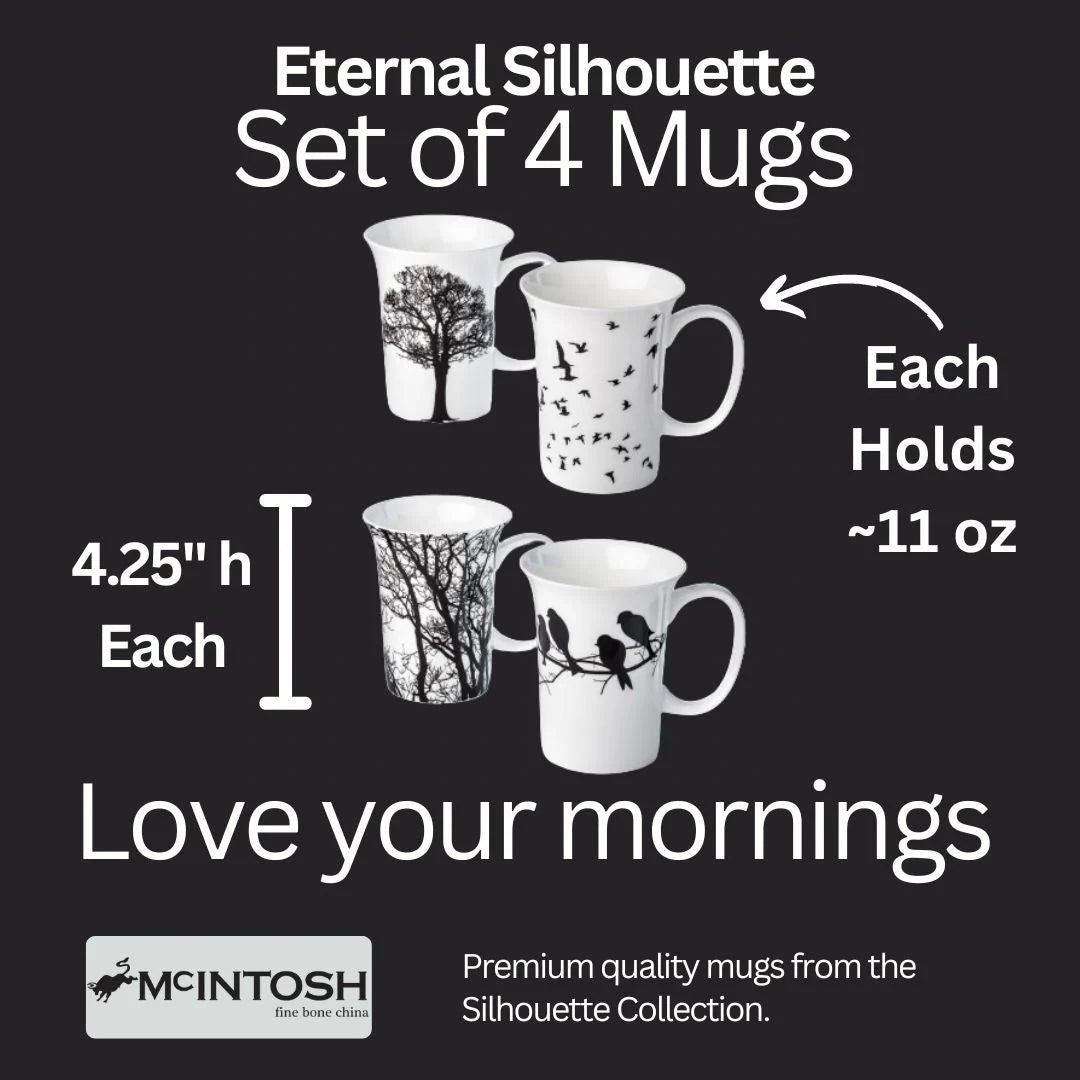 ENSEMBLE DE 4 TASSES SILHOUETTE ETERNELLE