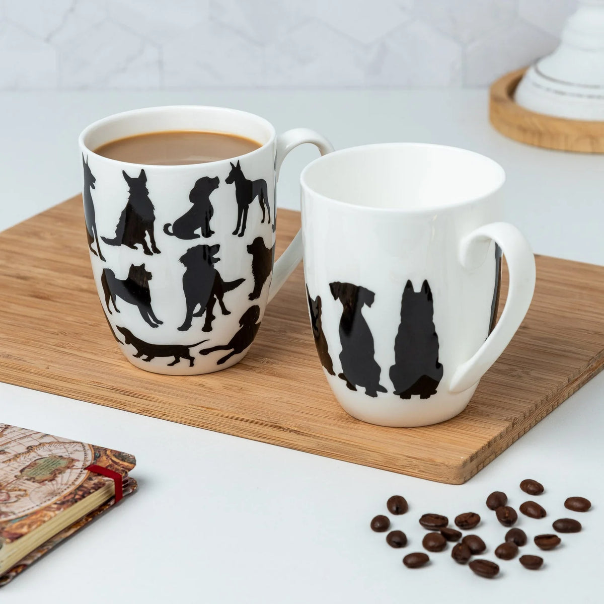 ENSEMBLE 2 TASSES SILHOUETTES DE CHIENS