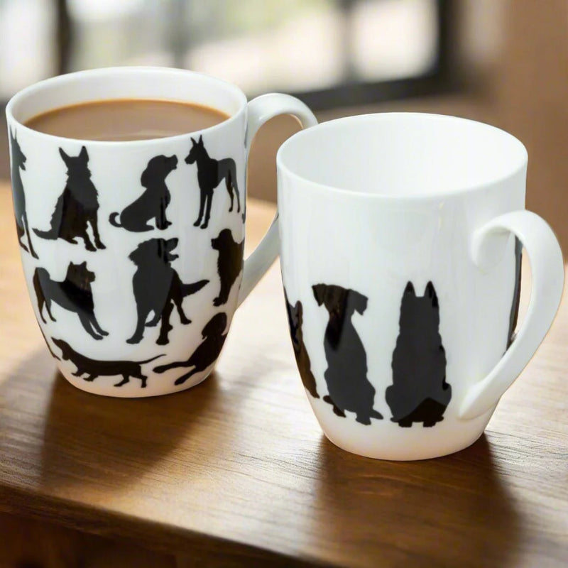 ENSEMBLE 2 TASSES SILHOUETTES DE CHIENS