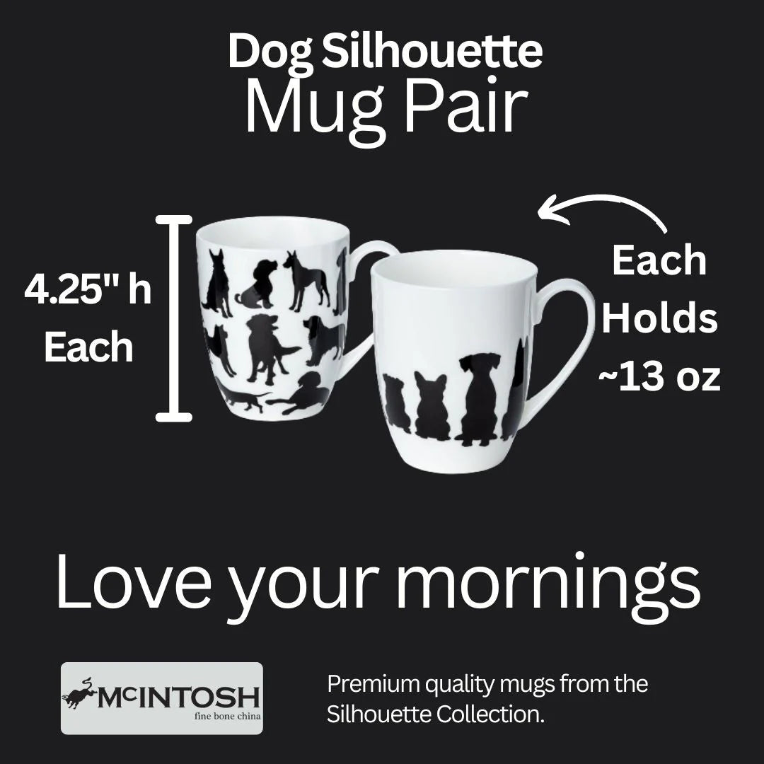 ENSEMBLE 2 TASSES SILHOUETTES DE CHIENS