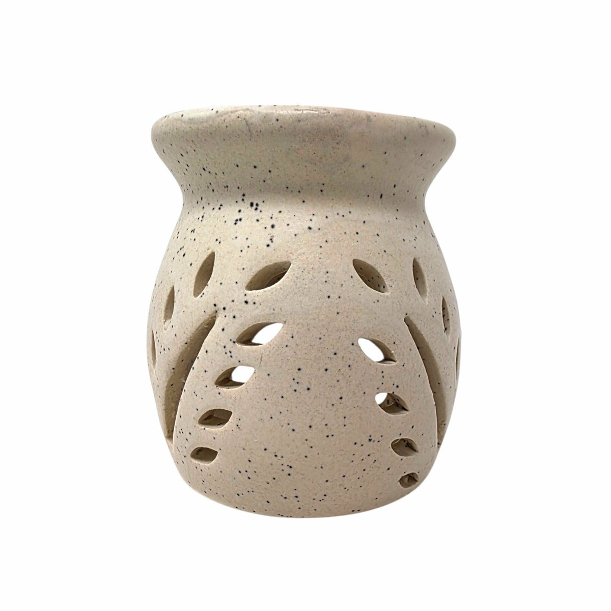 Brûleur à huiles essentielles en céramique crème
