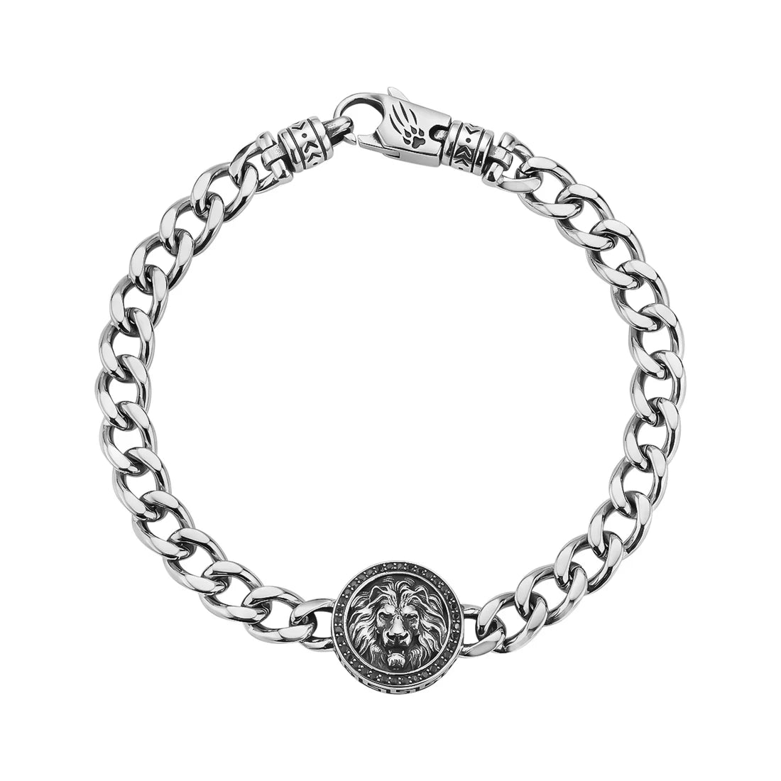 BRACELET ROI DE LA SAVANE AVEC TÊTE DE LION EN ACIER INOXYDABLE - AREZZO