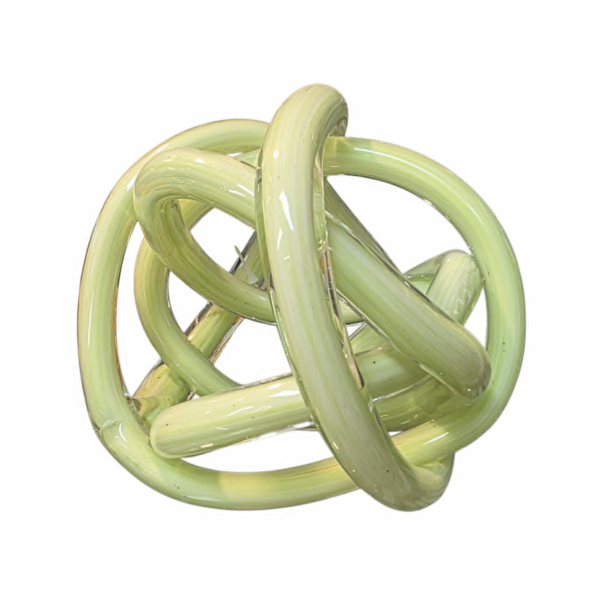 Noeud de verre soufflé (large) vert lime - Symbole de l'éternité