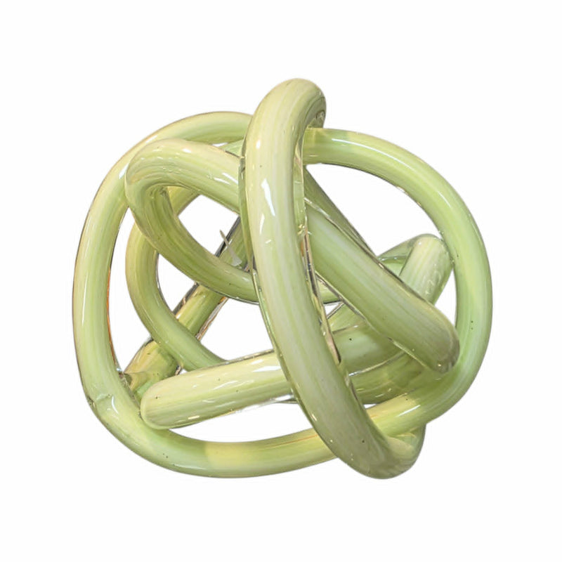 Noeud de verre soufflé (large) vert lime - Symbole de l'éternité
