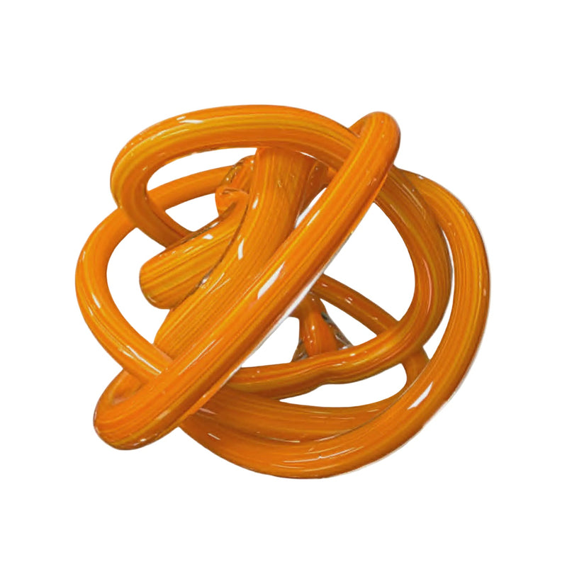 Noeud de verre soufflé (large) orange - Symbole de l'éternité