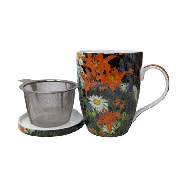 TASSE A THE THOMSON MARGUERITES AVEC INFUSEUR ET COUVERCLE