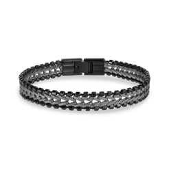 BRACELET 2 TONS EN ACIER INOXYDABLE ARGENT ET NOIR | ARZ STEEL