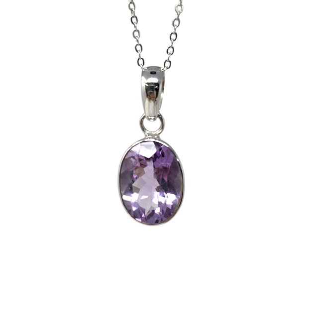 PENDENTIF OVAL AVEC PIERRE AMETHYSTE | LIBRAIRIE BOUTIQUE VÉNUS
