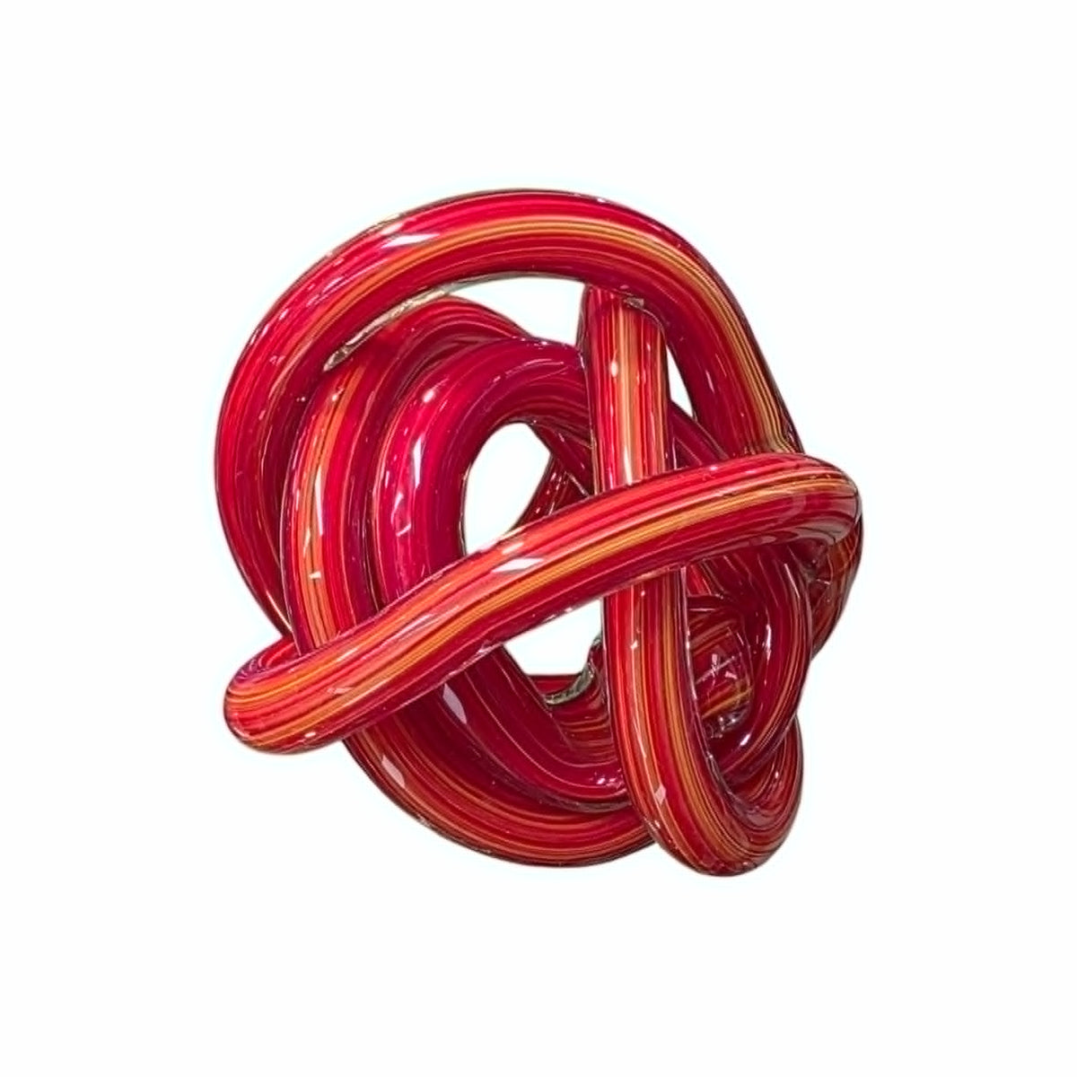Noeud de verre (moyen) rouge - Symbole de l'éternité