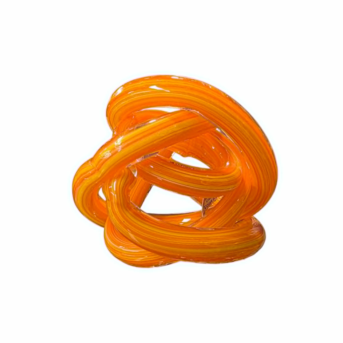 Noeud de verre soufflé (petit) orange - Symbole de l'éternité