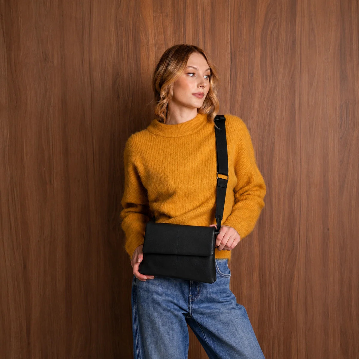 Sac à main bandoulière en cuir végan Lexi Foldover - ESPE