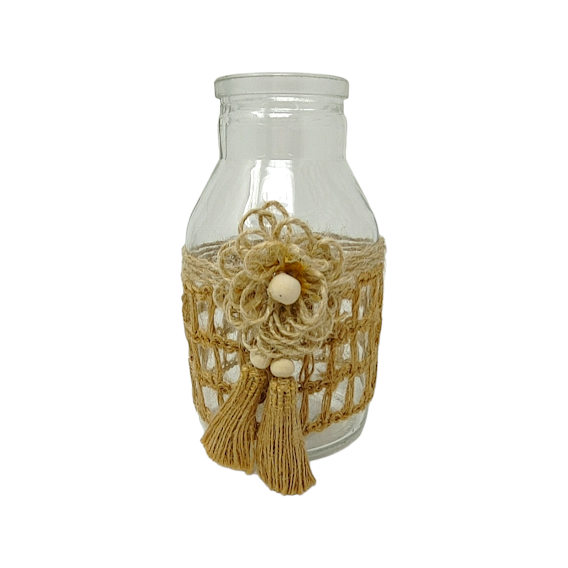 VASE VERRE + CORDE DE JUTE