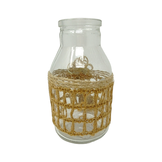 VASE VERRE + CORDE DE JUTE