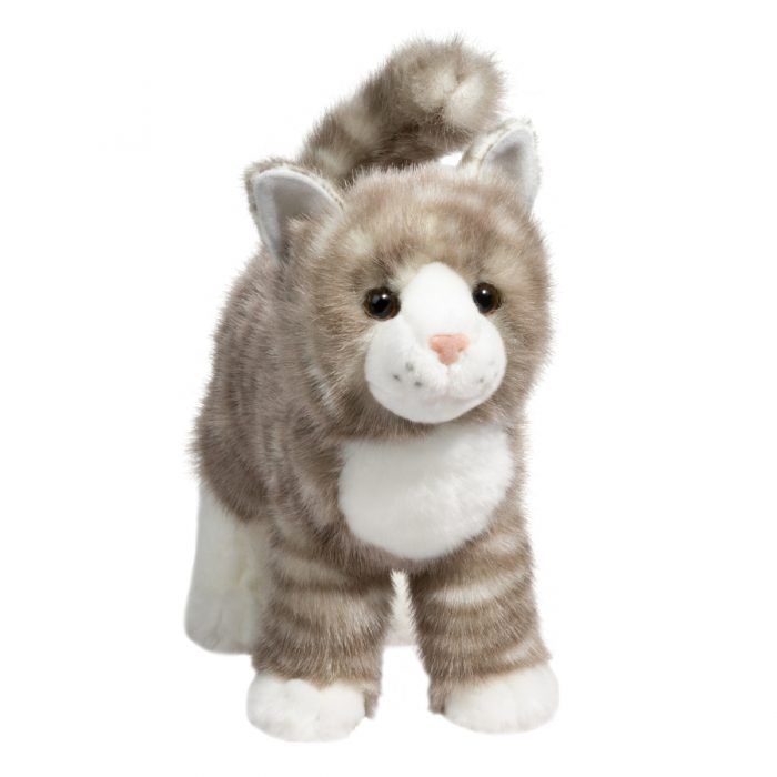 Chat tigré gris à fermeture éclair – Réaliste, doux et attachant | Douglas Cuddle Toy