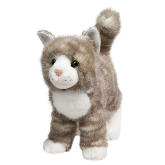Chat tigré gris à fermeture éclair – Réaliste, doux et attachant | Douglas Cuddle Toy