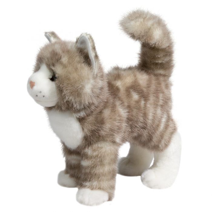 Chat tigré gris à fermeture éclair – Réaliste, doux et attachant | Douglas Cuddle Toy