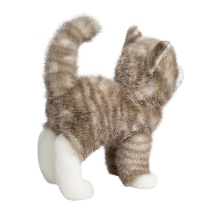Chat tigré gris à fermeture éclair – Réaliste, doux et attachant | Douglas Cuddle Toy