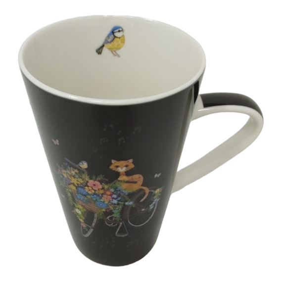 GRANDE TASSE NOIRE CHAT VELO 435ML 