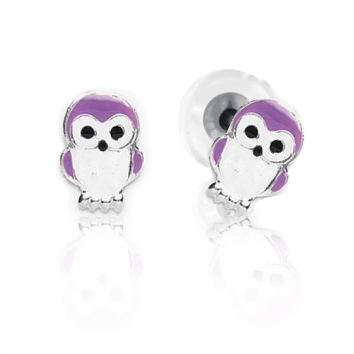 BOUCLES D'OREILLES HIBOU EN ARGENT FLORA