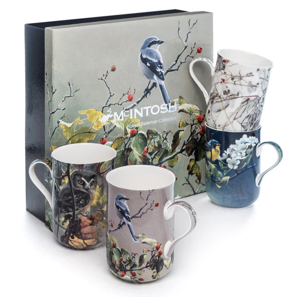ENSEMBLE 4 TASSES ROBERT BATEMAN OISEAUX - MCINTOSH