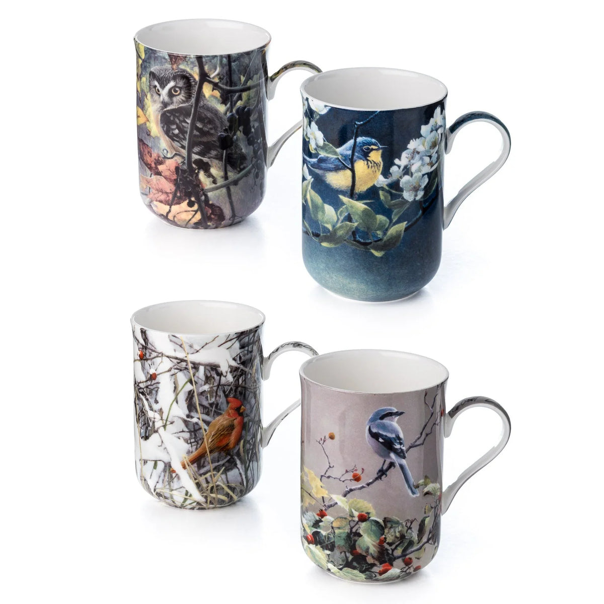 ENSEMBLE 4 TASSES ROBERT BATEMAN OISEAUX - MCINTOSH