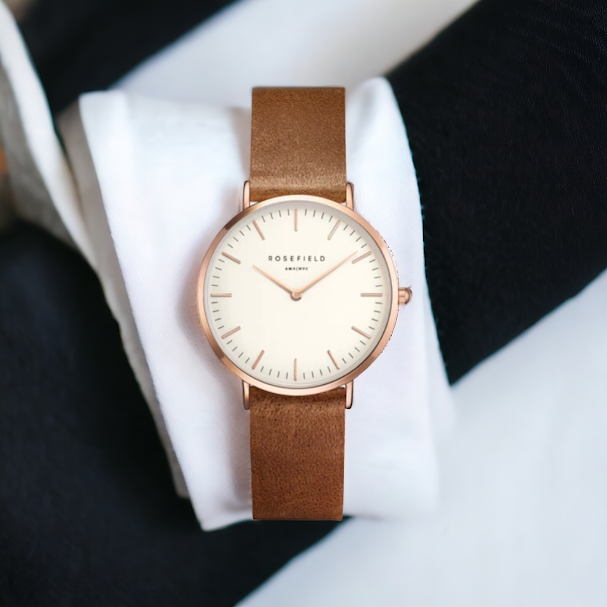 MONTRE ROSEFIELD BRACELET EN CUIR