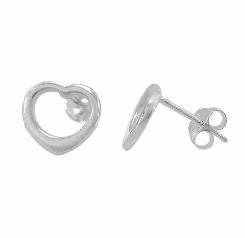 BOUCLES D'OREILLES COEUR EN ARGENT