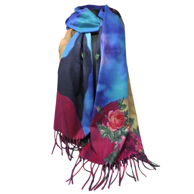 Foulard Frida avec chat noir – Doux, artistique et polyvalent