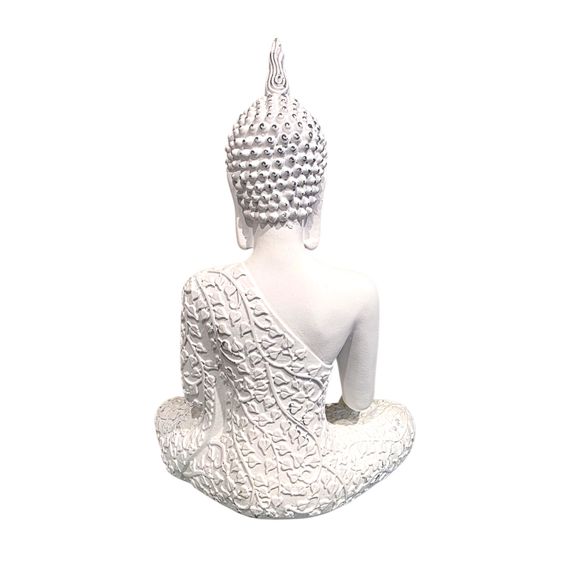 STATUETTE BOUDDHA MEDITATIF BLANC