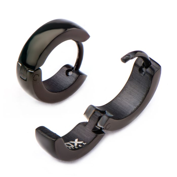 BOUCLES D'OREILLES DORMEUSES ACIER NOXYDABLE NOIR | INOX CANADA