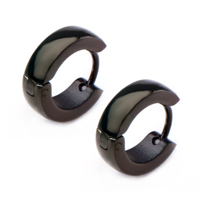 BOUCLES D'OREILLES DORMEUSES ACIER NOXYDABLE NOIR | INOX CANADA