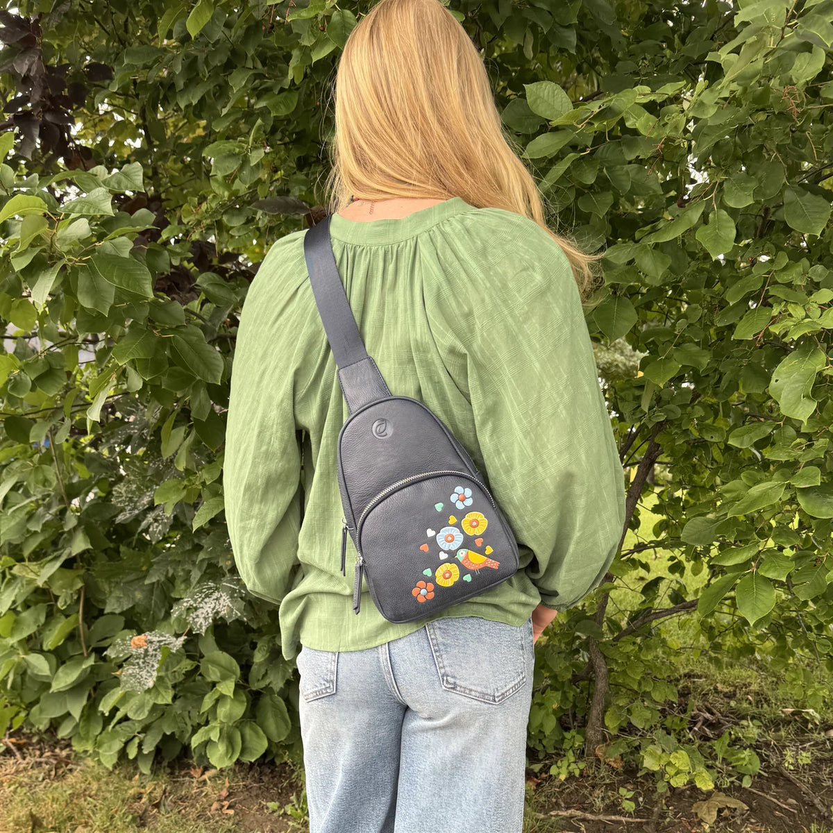 SAC BANDOULIÈRE CUIR VÉGANE TEXTURÉ JAY - ESPE