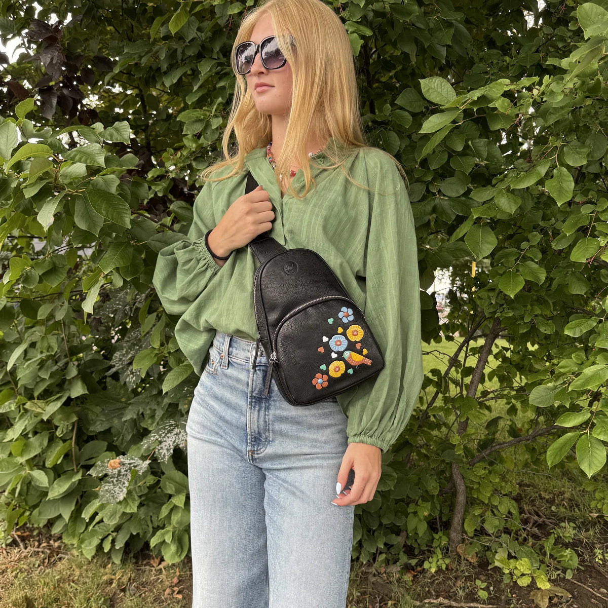 SAC BANDOULIÈRE CUIR VÉGANE TEXTURÉ JAY - ESPE