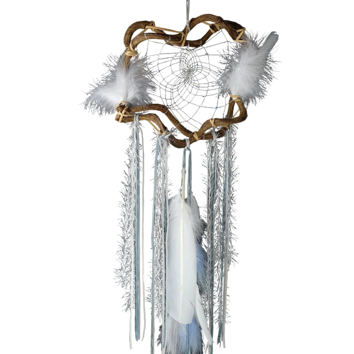 Attrape-rêves d’hiver en brindilles naturelles 30 cm – Changement de saison, artisanal et décoratif