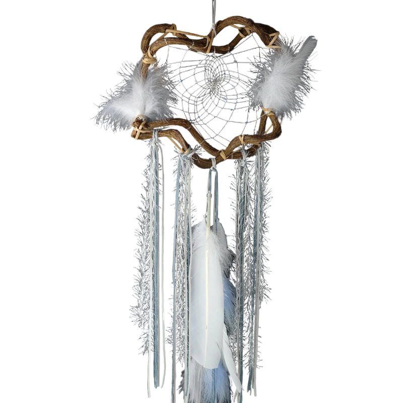 Attrape-rêves d’hiver en brindilles naturelles 30 cm – Changement de saison, artisanal et décoratif