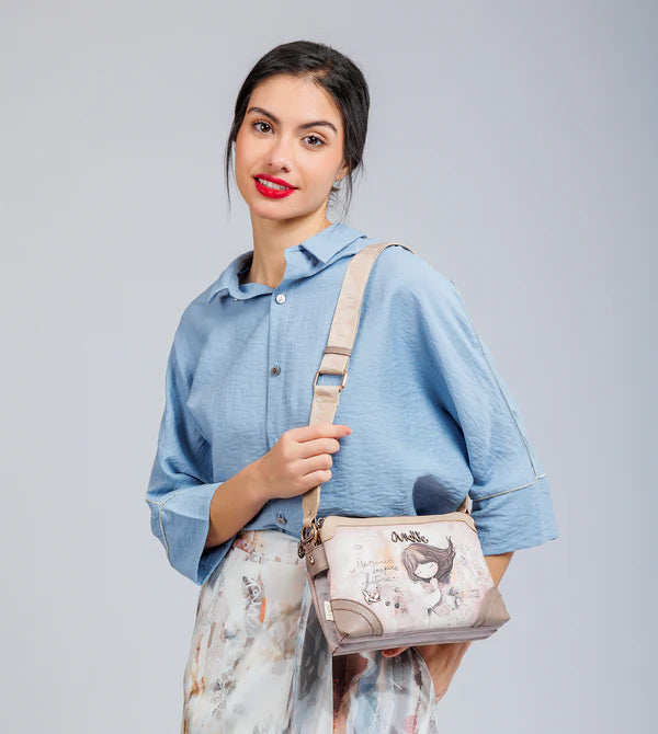 SAC BANDOULIERE DOUBLE COMPARTIMENT SOUVENIRS - ANEKKE