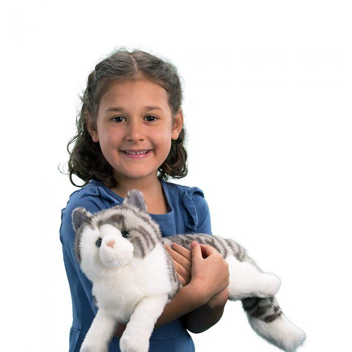 SMOKEY – PELUCHE CHAT GRIS ET BLANC (Douglas Cuddle Toys)