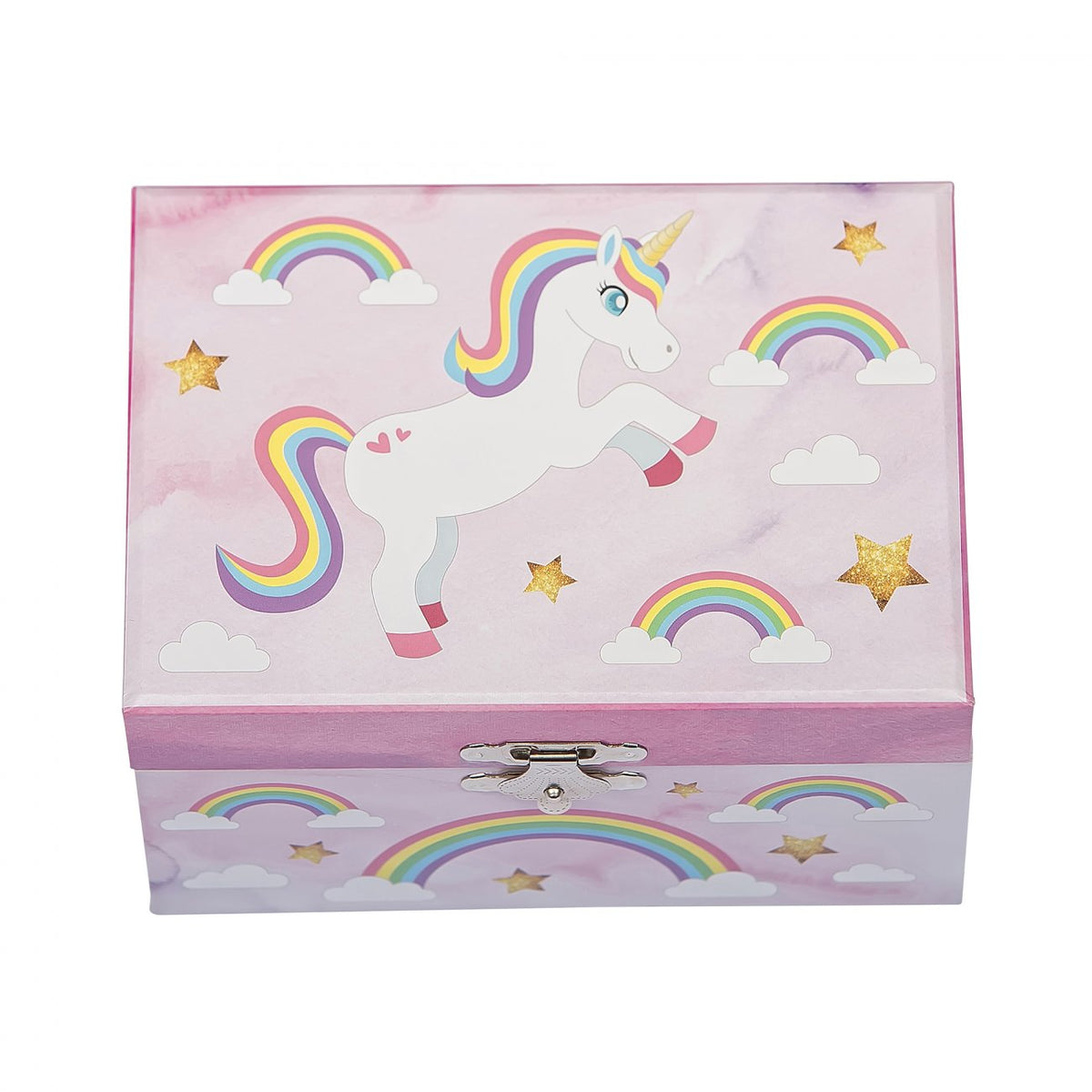 COFFRE À BIJOUX MUSICAL ARC-EN-CIEL ET LICORNE - MELE ET CO