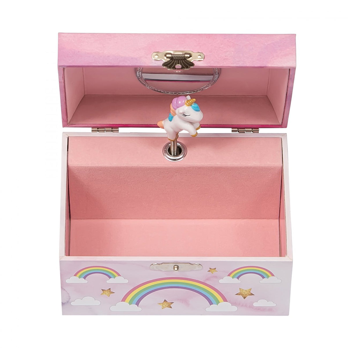 COFFRE À BIJOUX MUSICAL ARC-EN-CIEL ET LICORNE - MELE ET CO