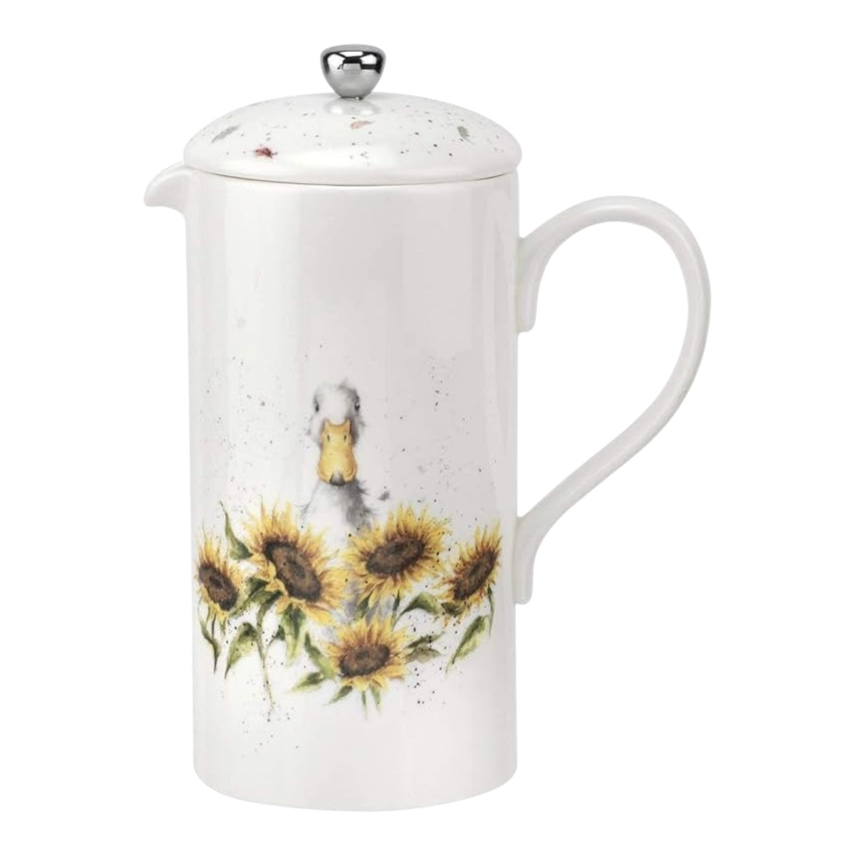 CAFETIERE EN PORCELAINE AVEC CANARD ET FLEURS - WRENDALE DESIGNS