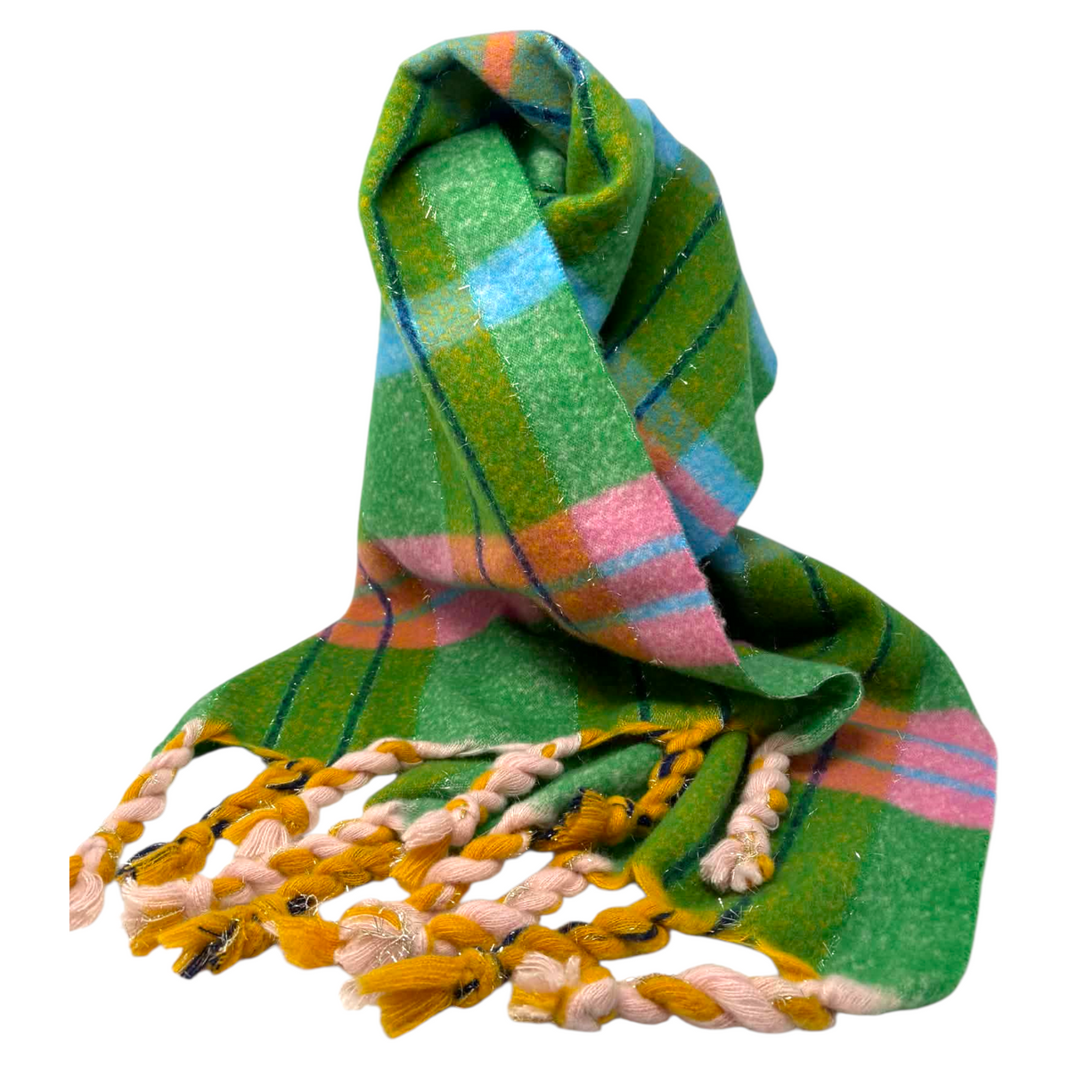 FOULARD VERT A CARREAUX