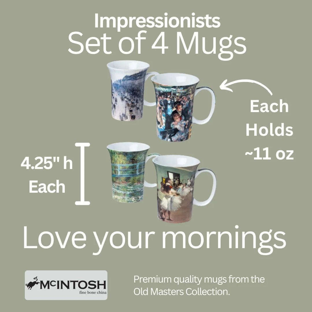 ENSEMBLE 4 TASSES IMPRESSIONNISTES