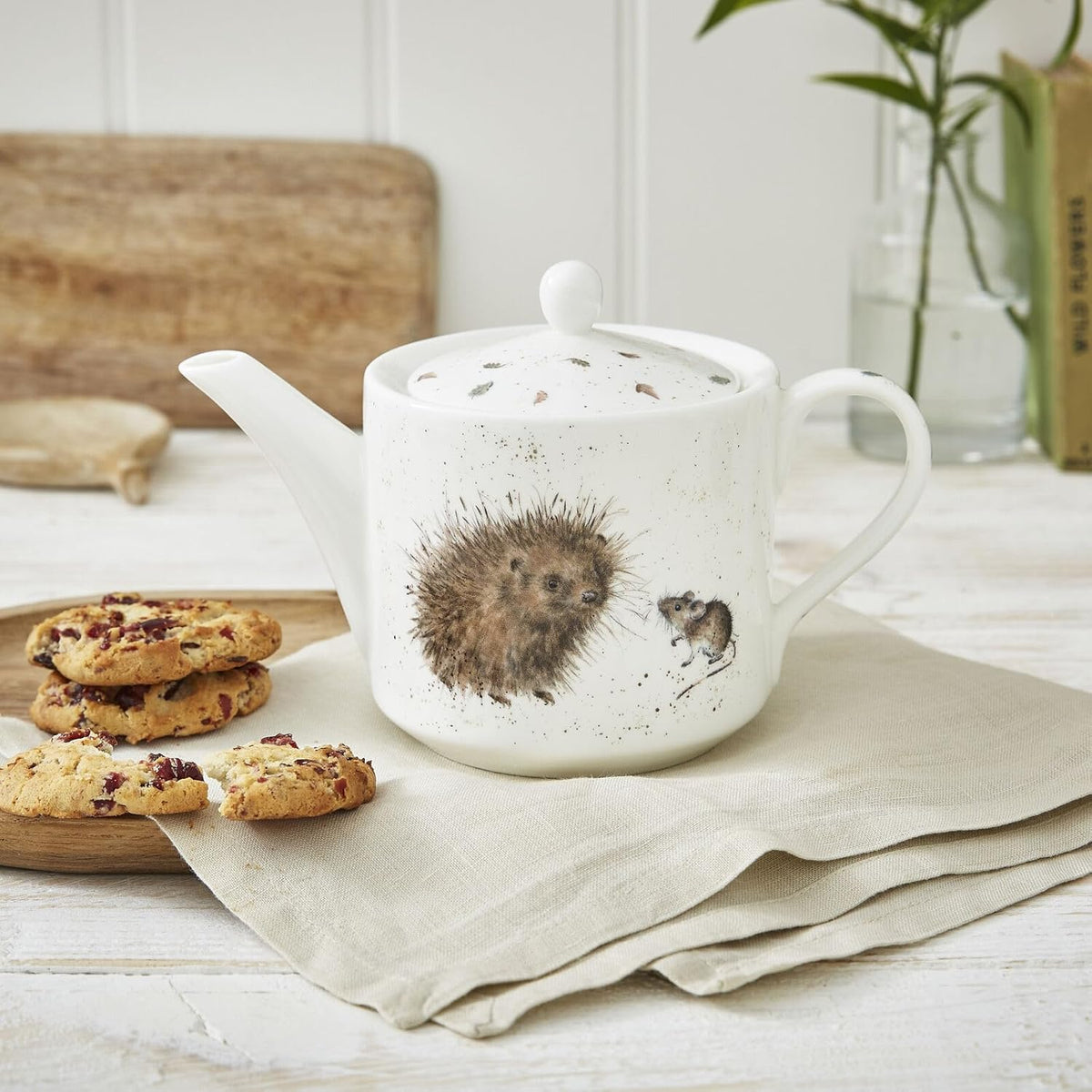 THEIERE HERISSON ET SOURIS PORCELAINE